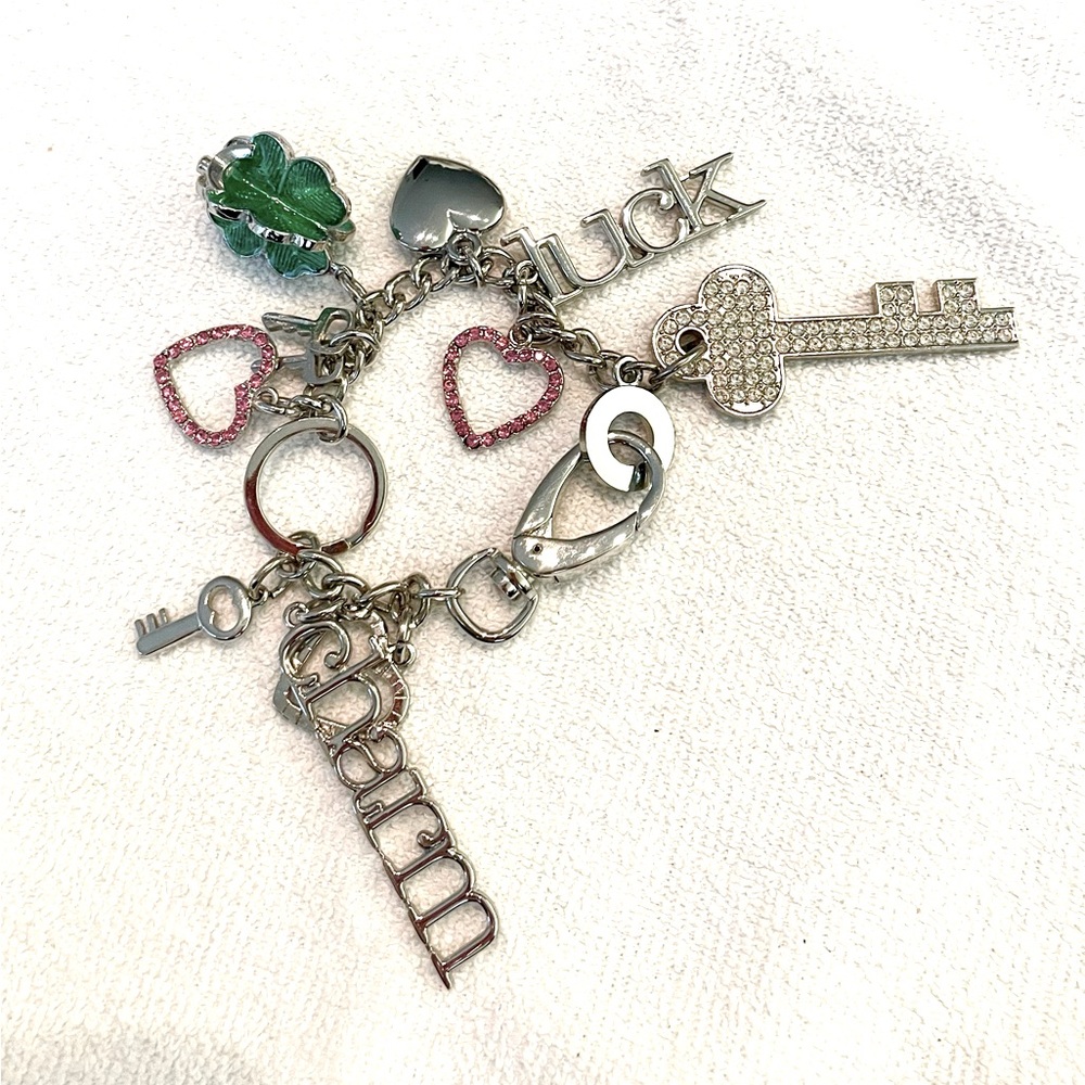 Lucky Shamrock Charm Bracelet with Pink and Green Accents
